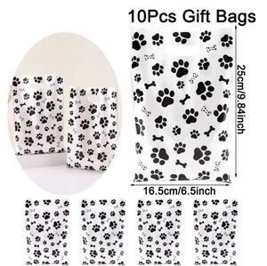 Paw Print Gift Bags - 10 Pack
